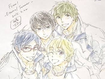 Amazon.co.jp: ◎原画西屋太志品複製原画色紙アニメFree!七瀬遙